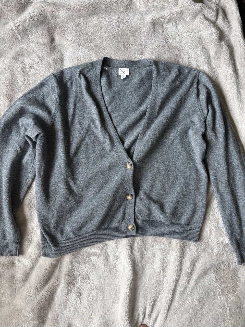 a new day Gray V-Neck Button Front Cardigan